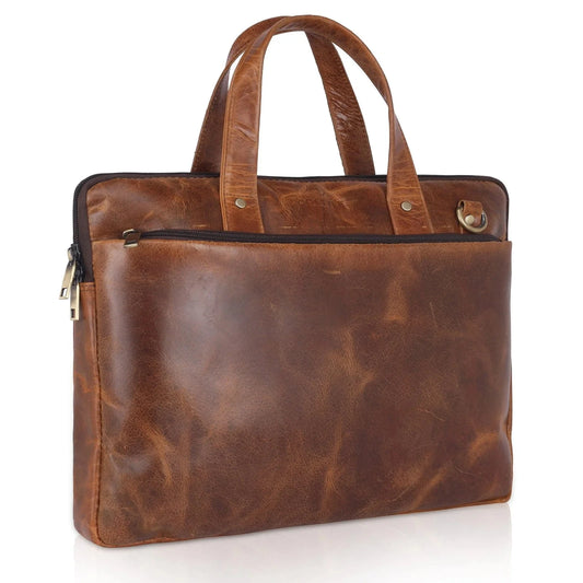 premium full-grain leather briefcase Godzi Leather