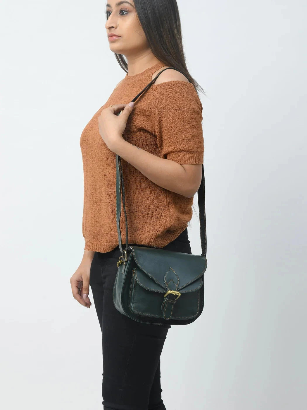 The Molina Satchel- Green Godzi Leather