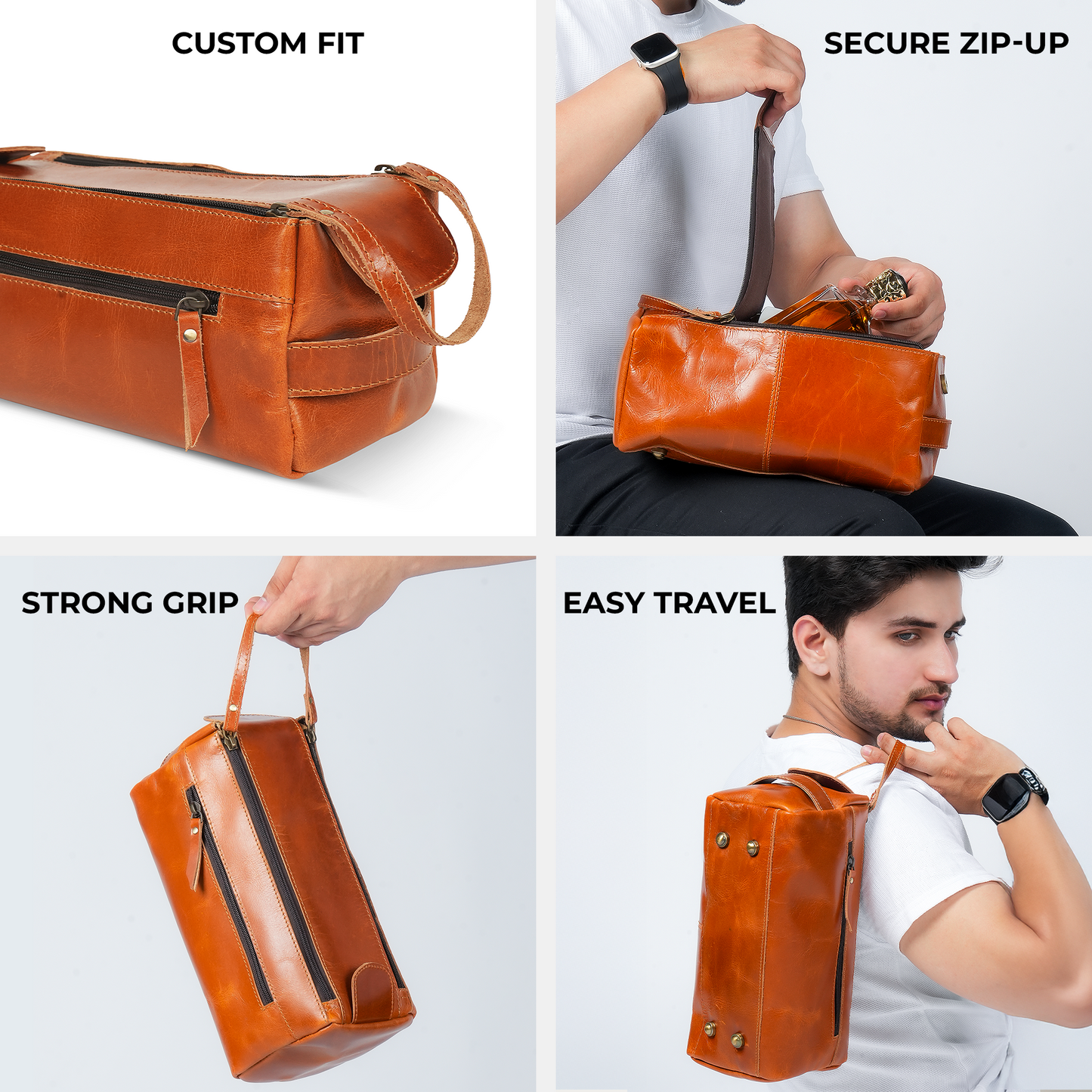 Godzi Groomer Leather Toiletry Bag