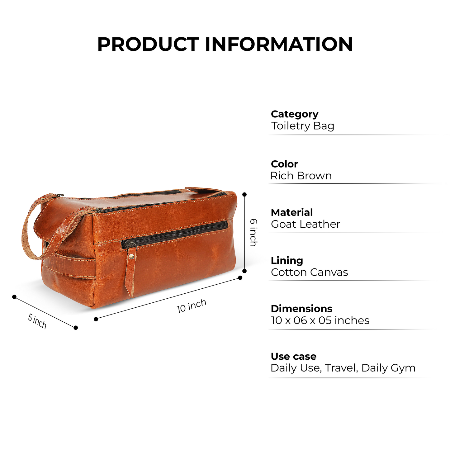 Godzi Groomer Leather Toiletry Bag Godzi Leather