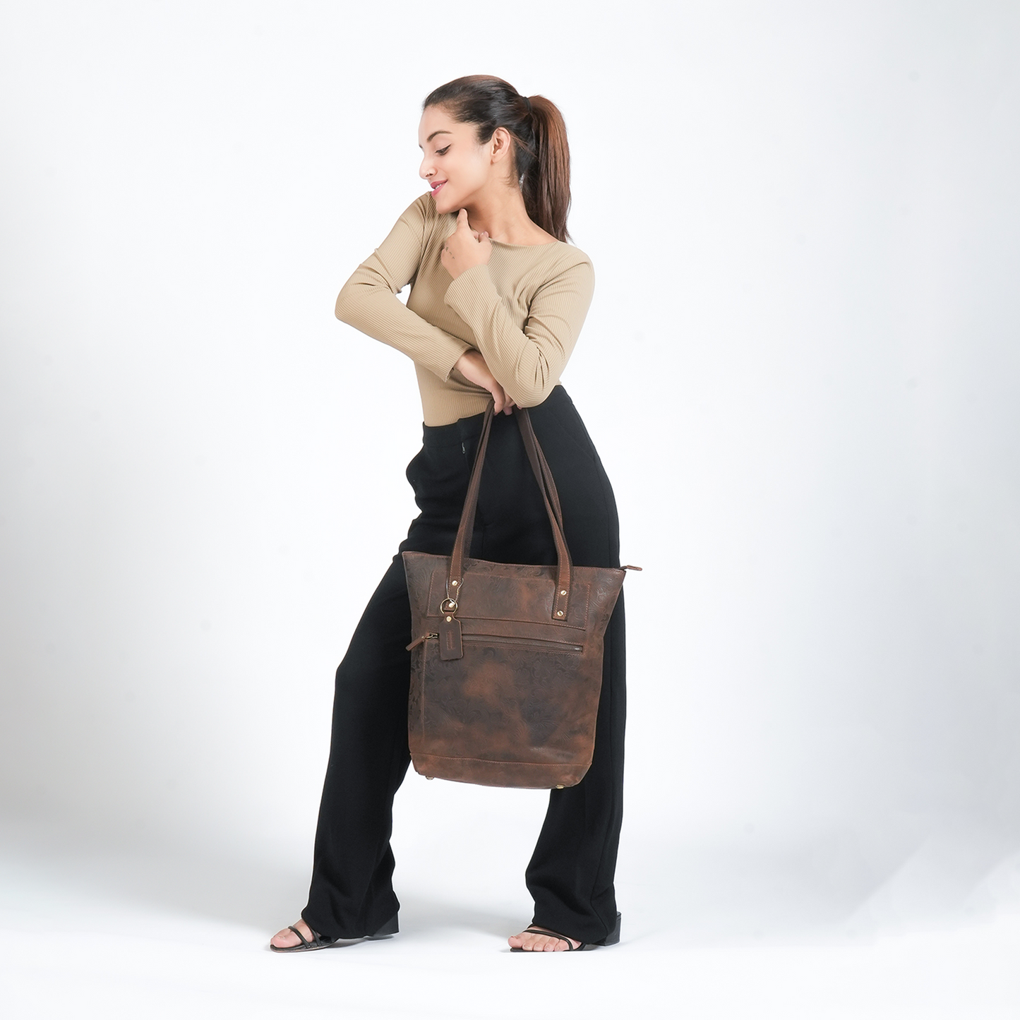 Goat Genuine Leather Tote Bag For Women