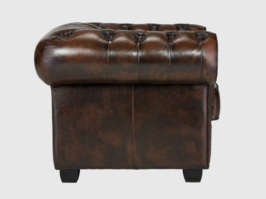 Chesterfield Leather One Seater Sofa Godzi Leather
