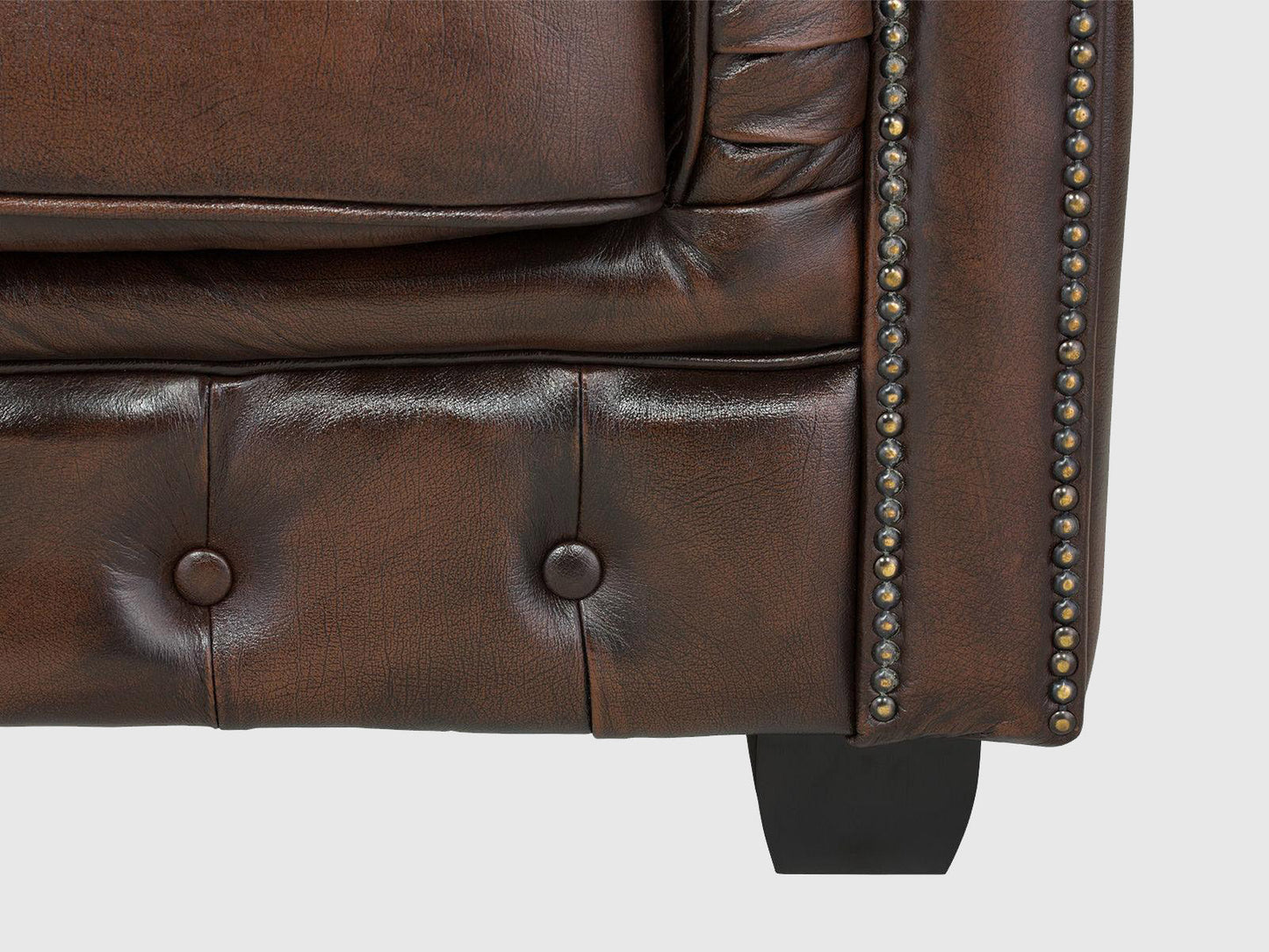 Sofia Tufted Two Seater Leather Sofa Godzi Leather