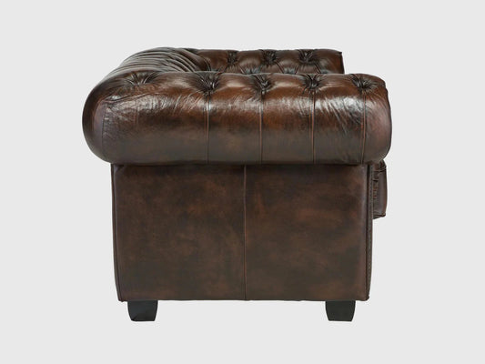 Sofia Tufted Two Seater Leather Sofa Godzi Leather