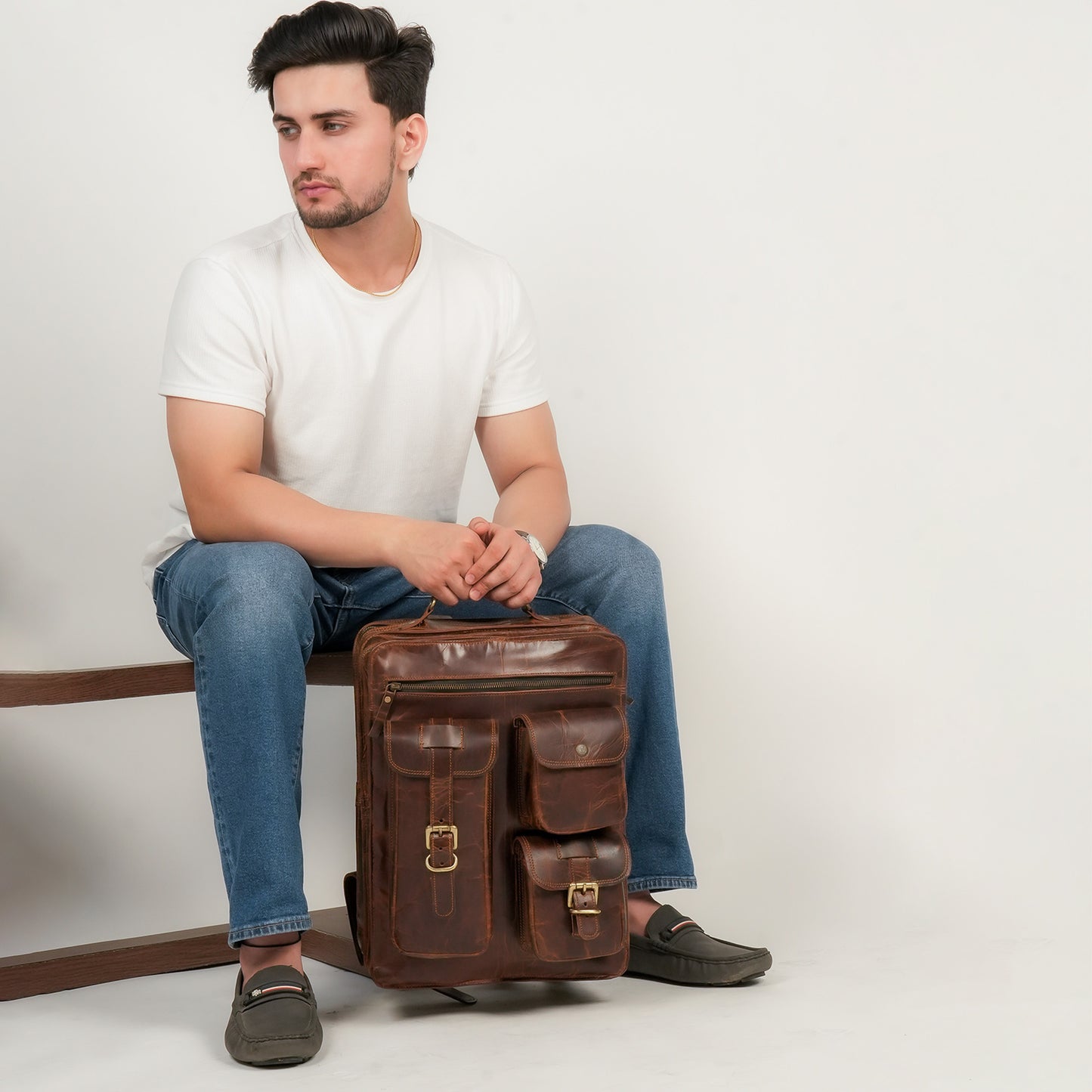 Godzi Vintage Leather Backpack – Full-Grain Handmade Brown