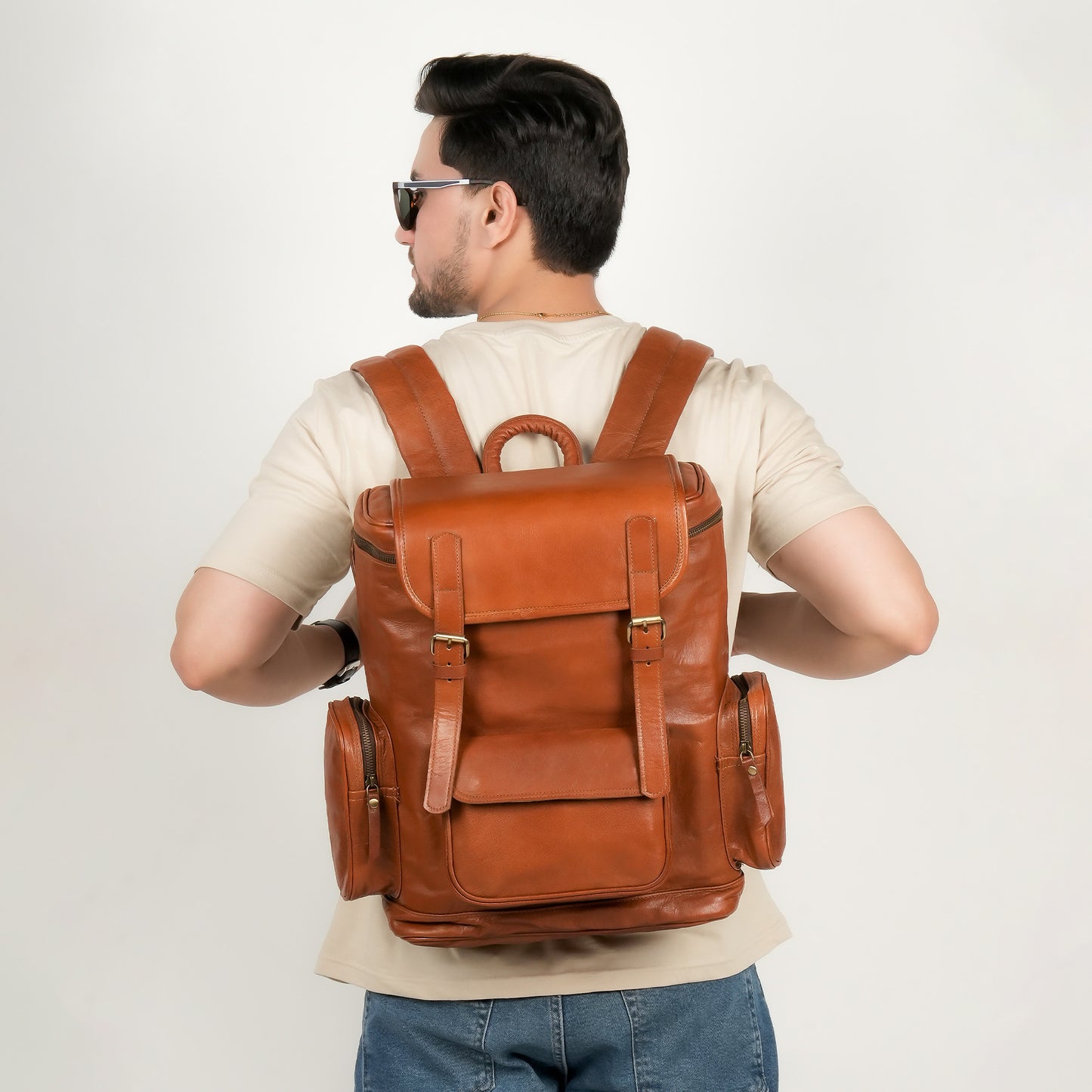 Godzi Goat Leather Backpack – Classic Brown