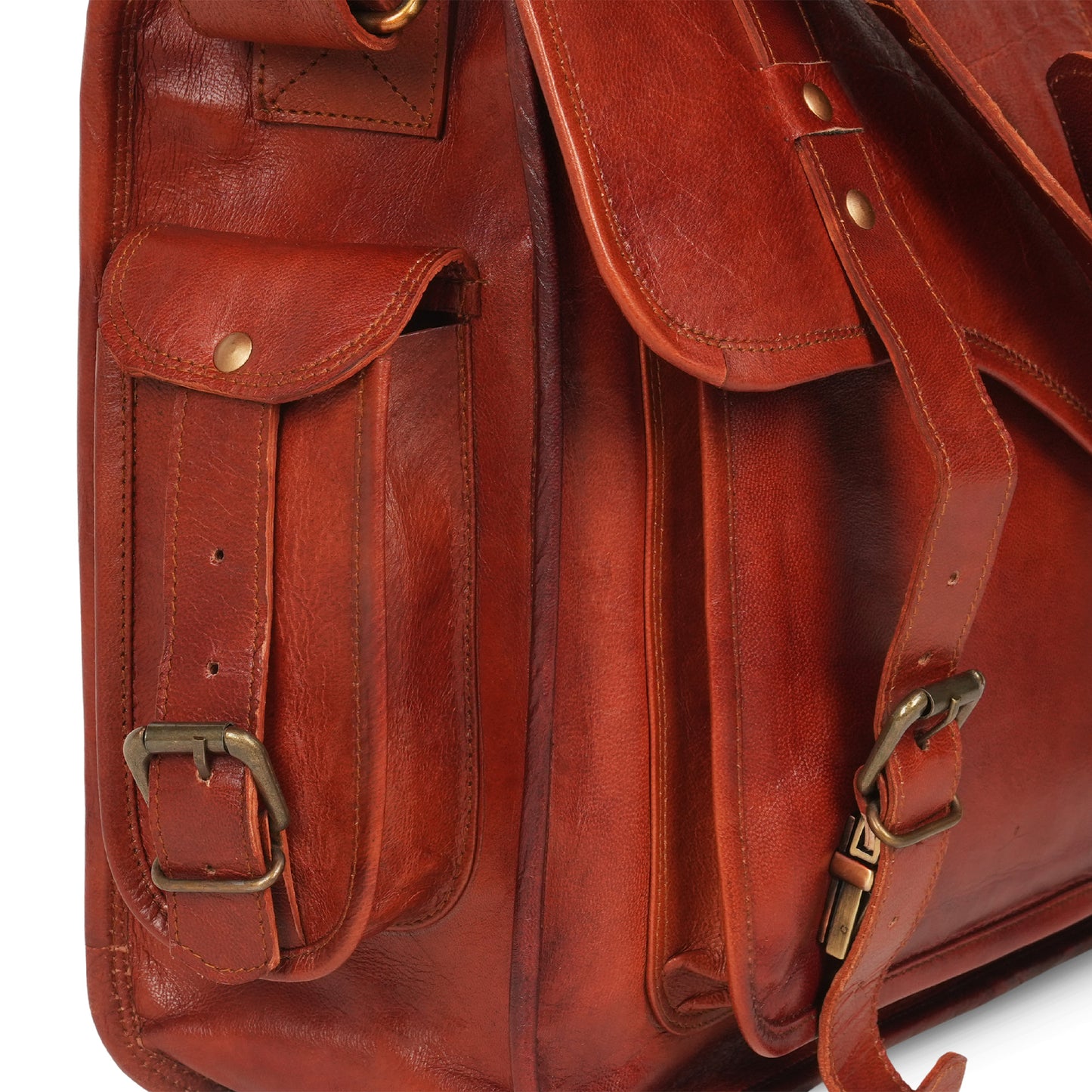 Godzi Goat Leather Messenger Bag – Vintage Brown