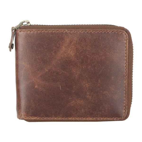 RFID Protected Leather Zip Wallet – Model C 726
