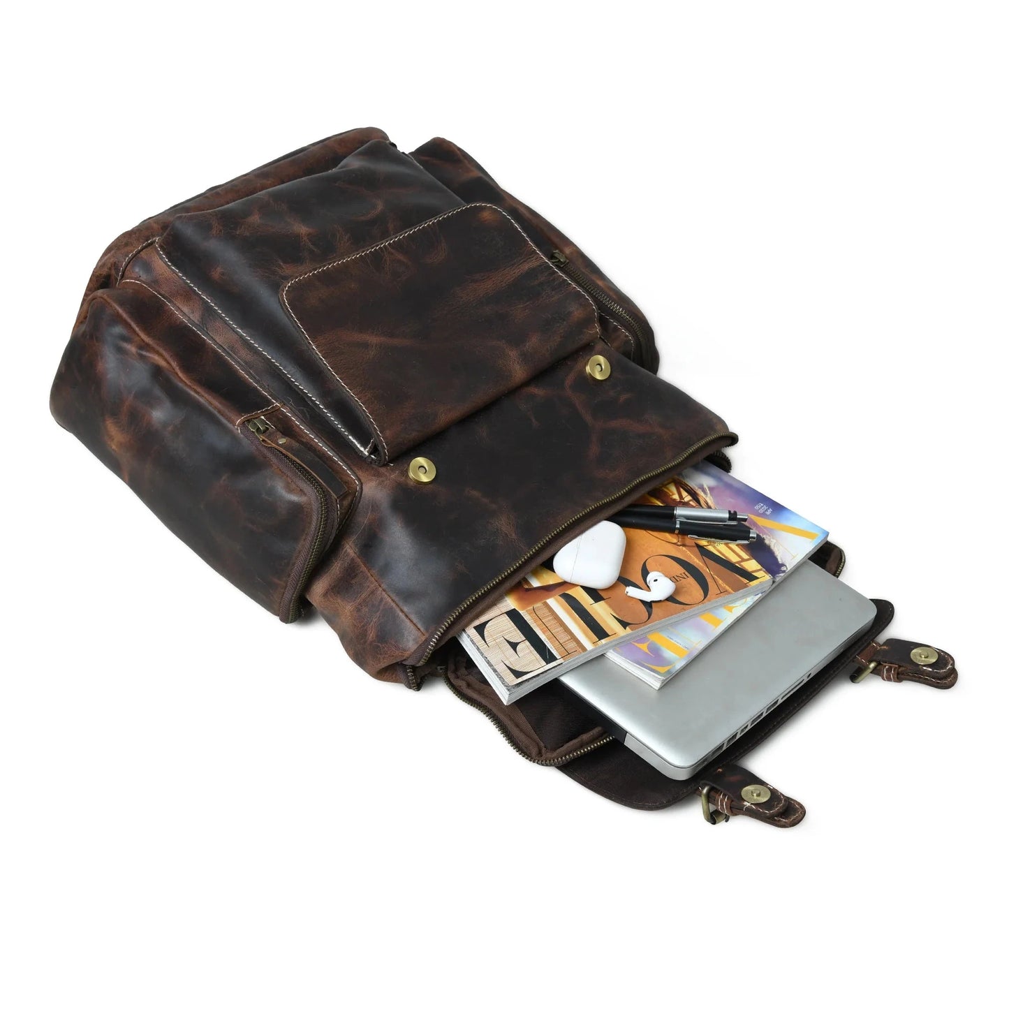 Rucksack Brown Leather Backpack Godzi Leather