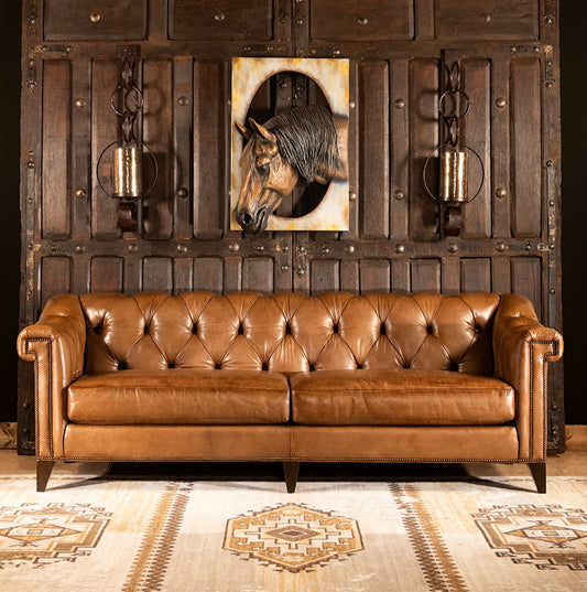 Indiana Buffalo Leather Chesterfield Sofa