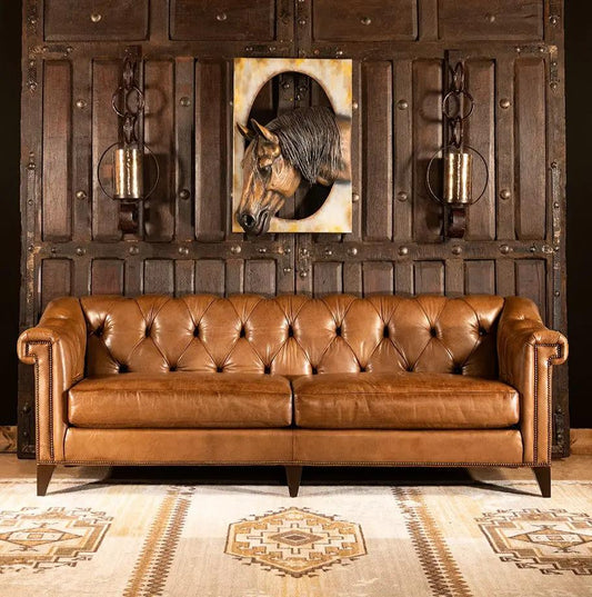 Indiana Buffalo Leather Chesterfield Sofa Godzi Leather