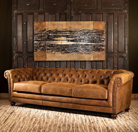 Munich Buffalo Leather Chesterfield Sofa