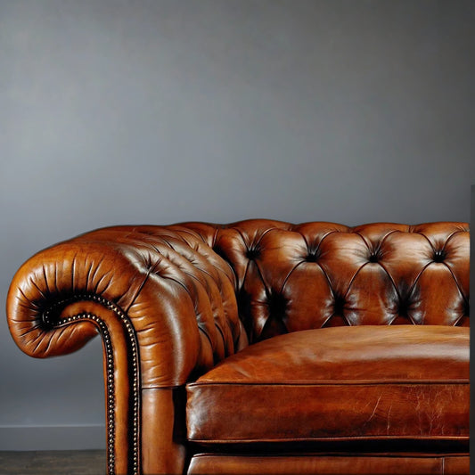 Ralph Chesterfield 3- Seater Leather Sofa