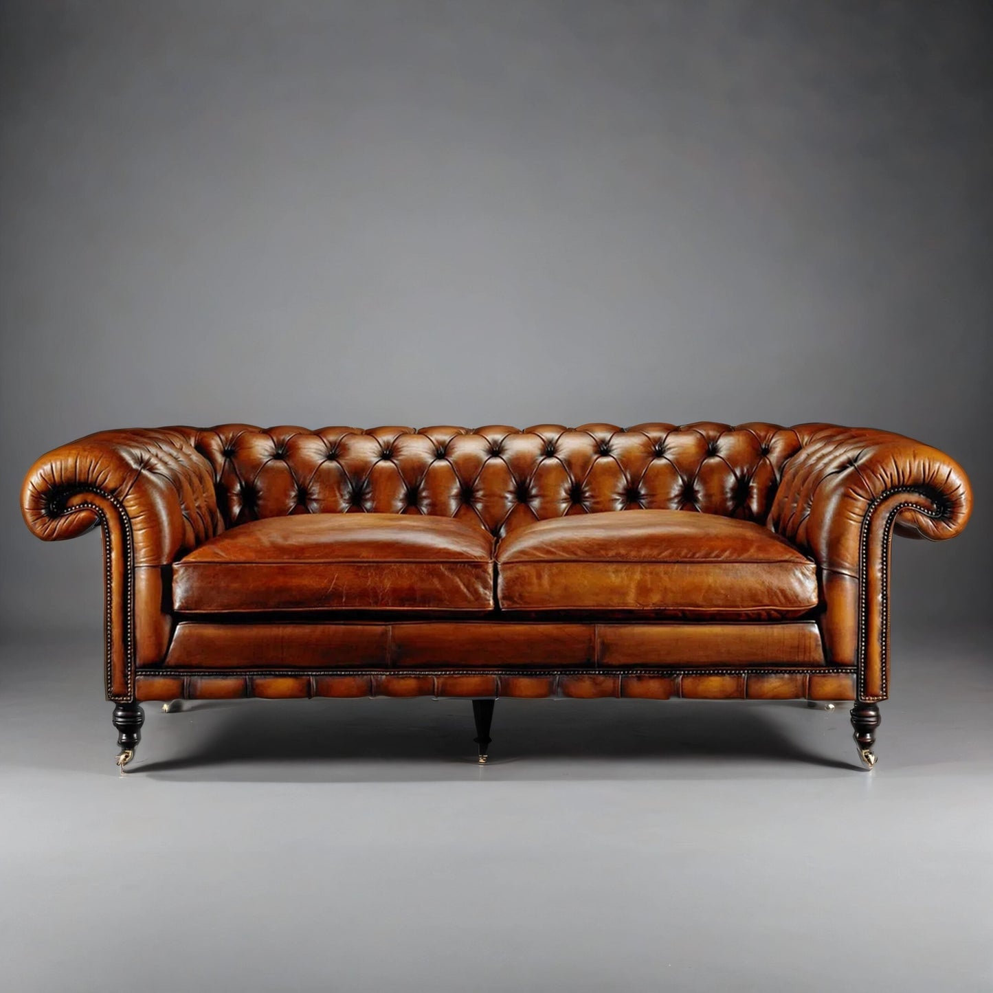 Ralph Chesterfield 3- Seater Leather Sofa Godzi Leather