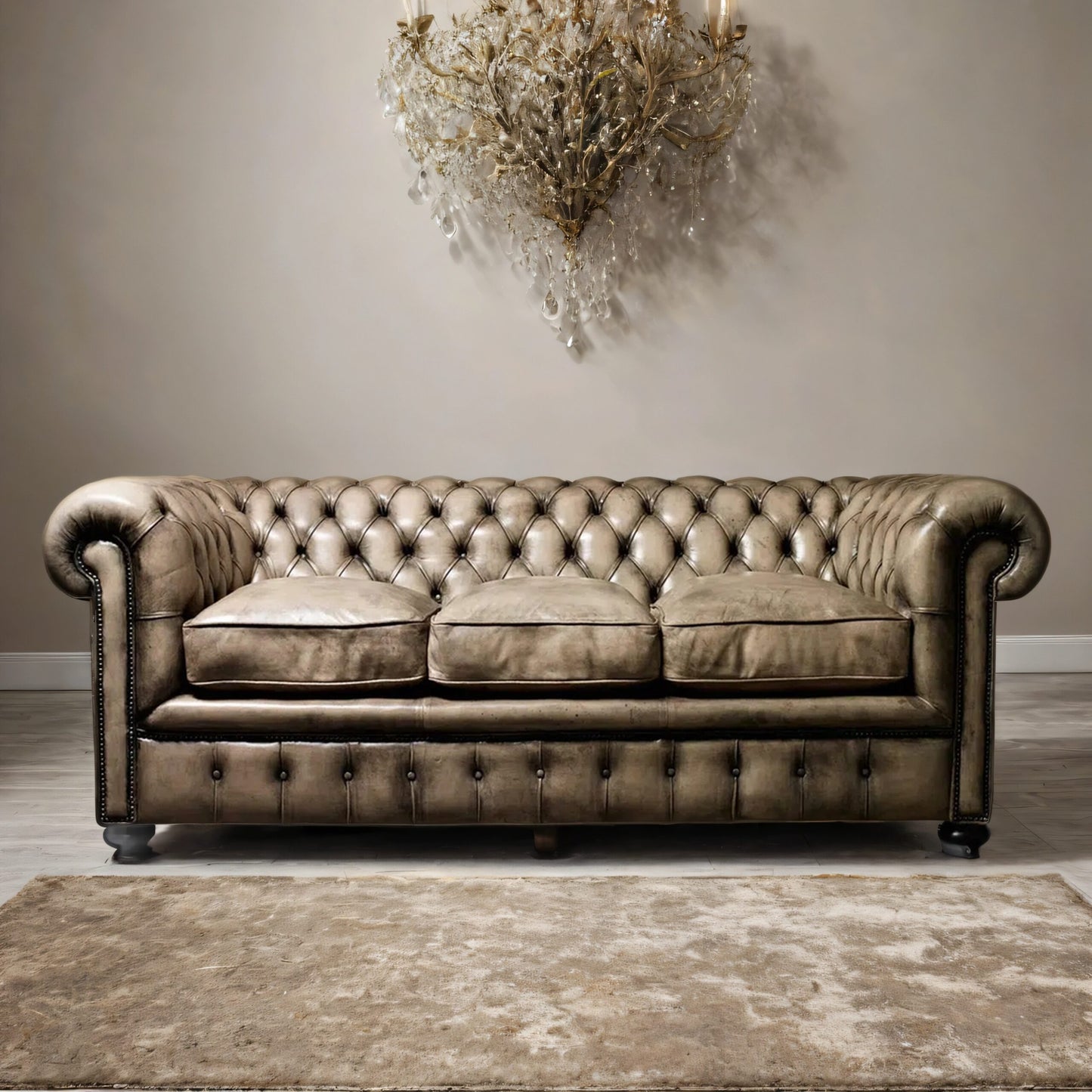 Maeve Chesterfield 3- Seater Leather Sofa