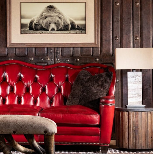 Oslo Red Leather Sofa Godzi Leather