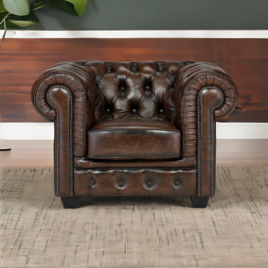Chesterfield Leather 1 Seater Sofa