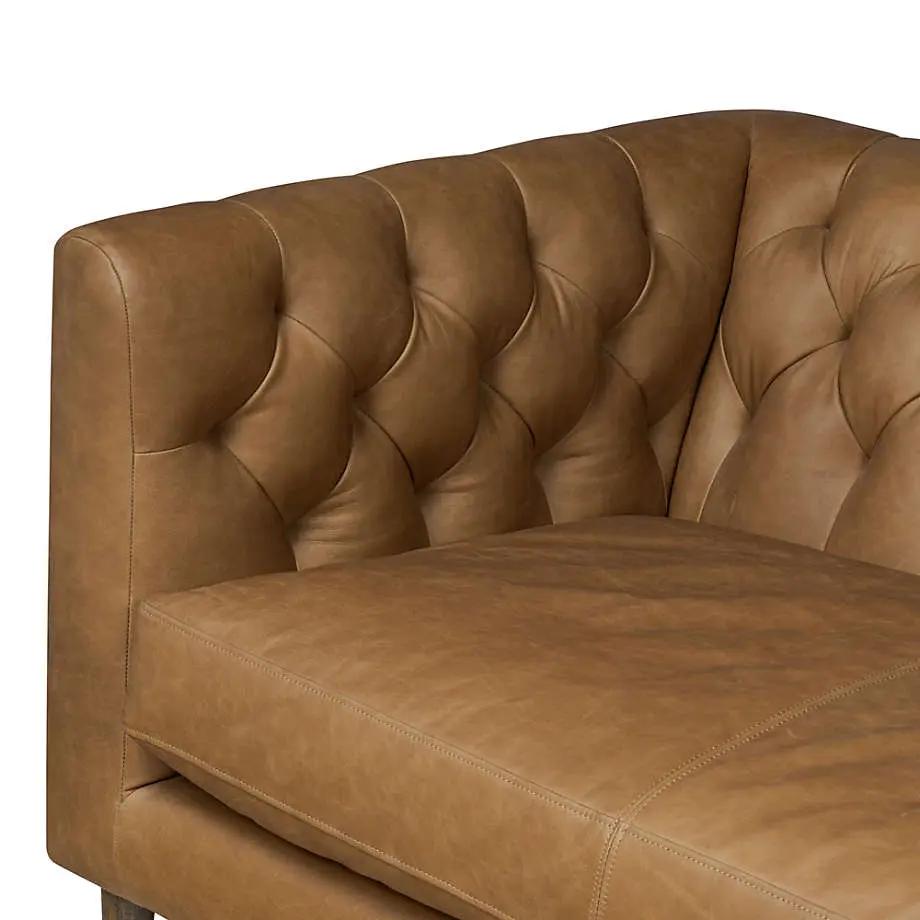 Viola Luxury Chesterfield Leather 4- Seater Sofa Godzi Leather