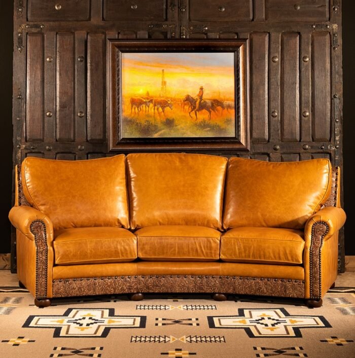 Lucerne Curved Leather Sofa