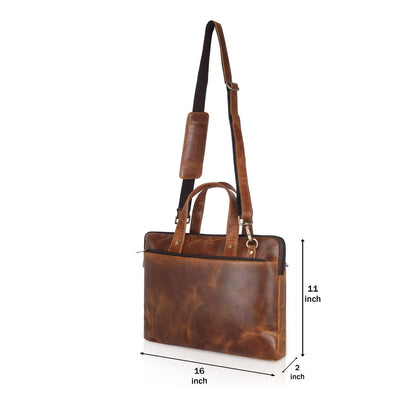 premium full-grain leather briefcase