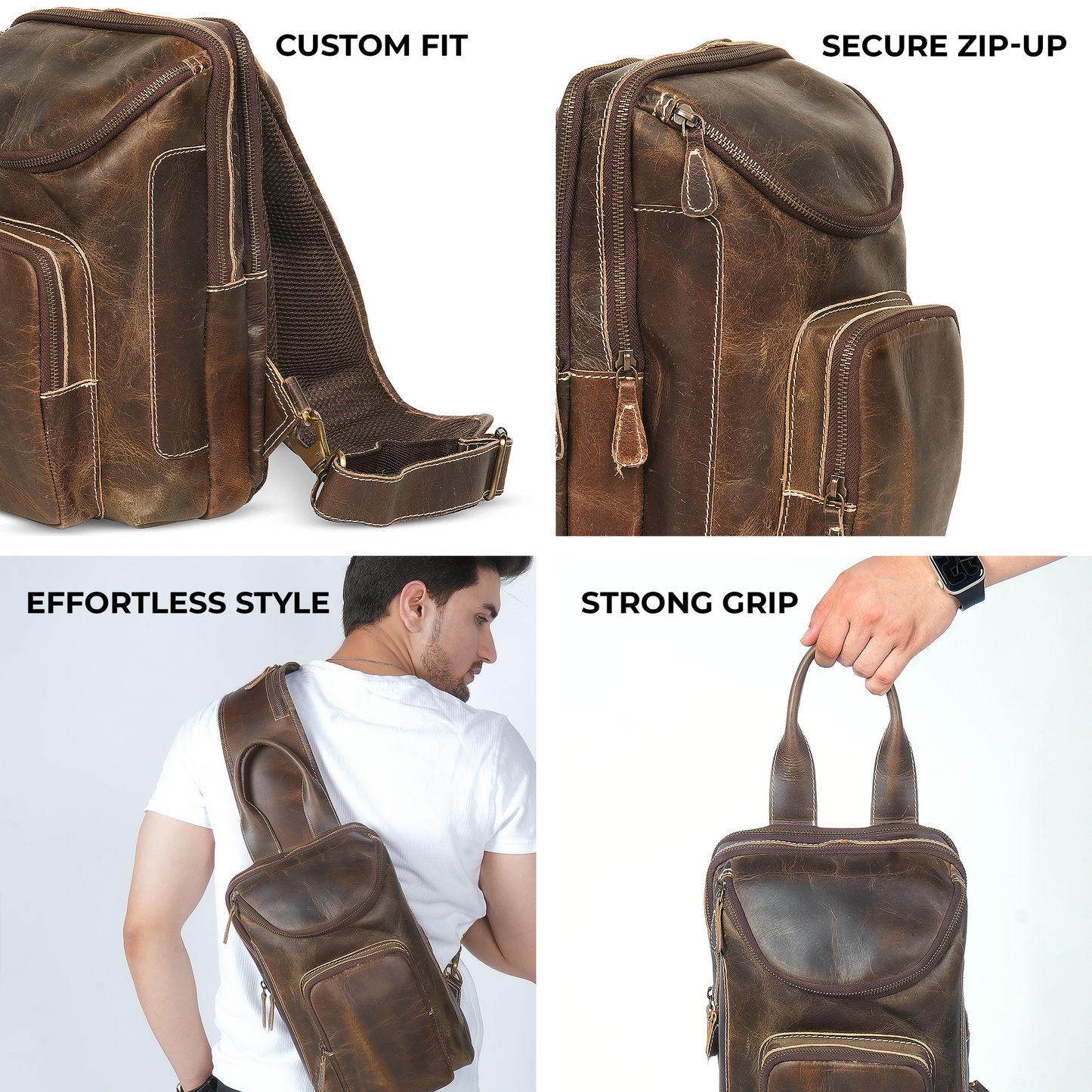 Godzi Men’s Buffalo Leather Sling Bag