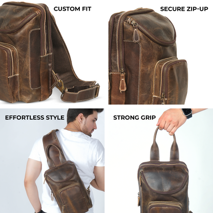 Godzi Men’s Buffalo Leather Sling Bag