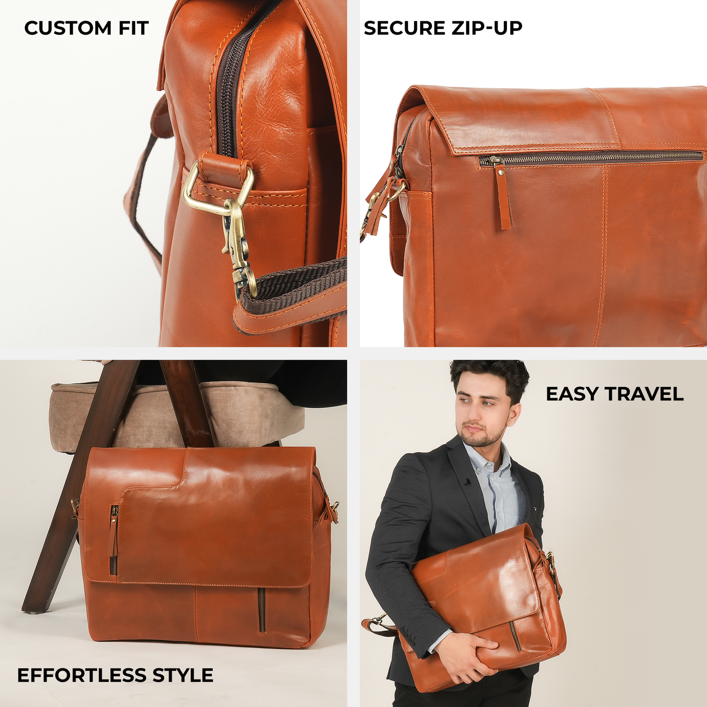 Godzi Handmade Leather Messenger Bag