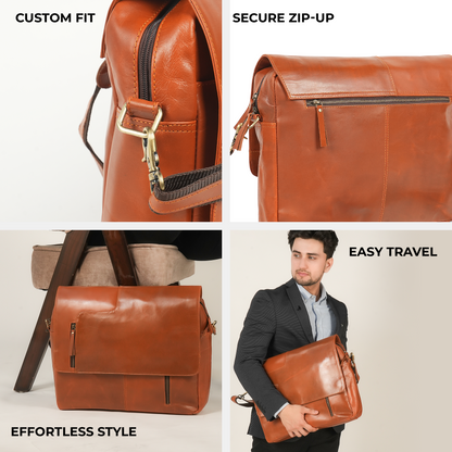 Godzi Handmade Leather Messenger Bag