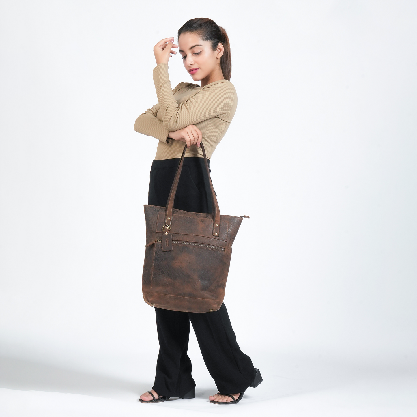 Goat Genuine Leather Tote Bag For Women