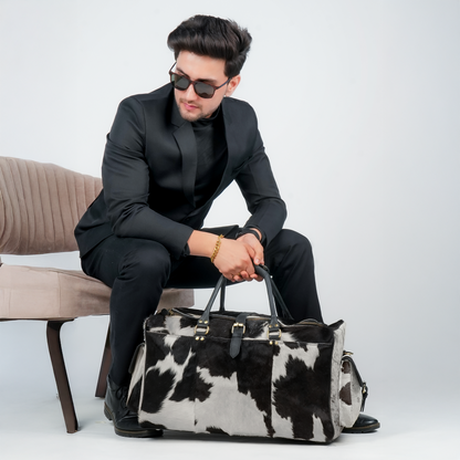Godzi Luxury Hairon Leather Duffle – Unique Handmade Goat Leather Godzi Leather