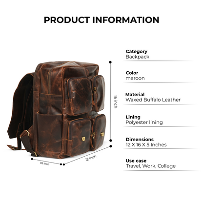 Godzi Leather Backpack - Handmade Leather Godzi Leather