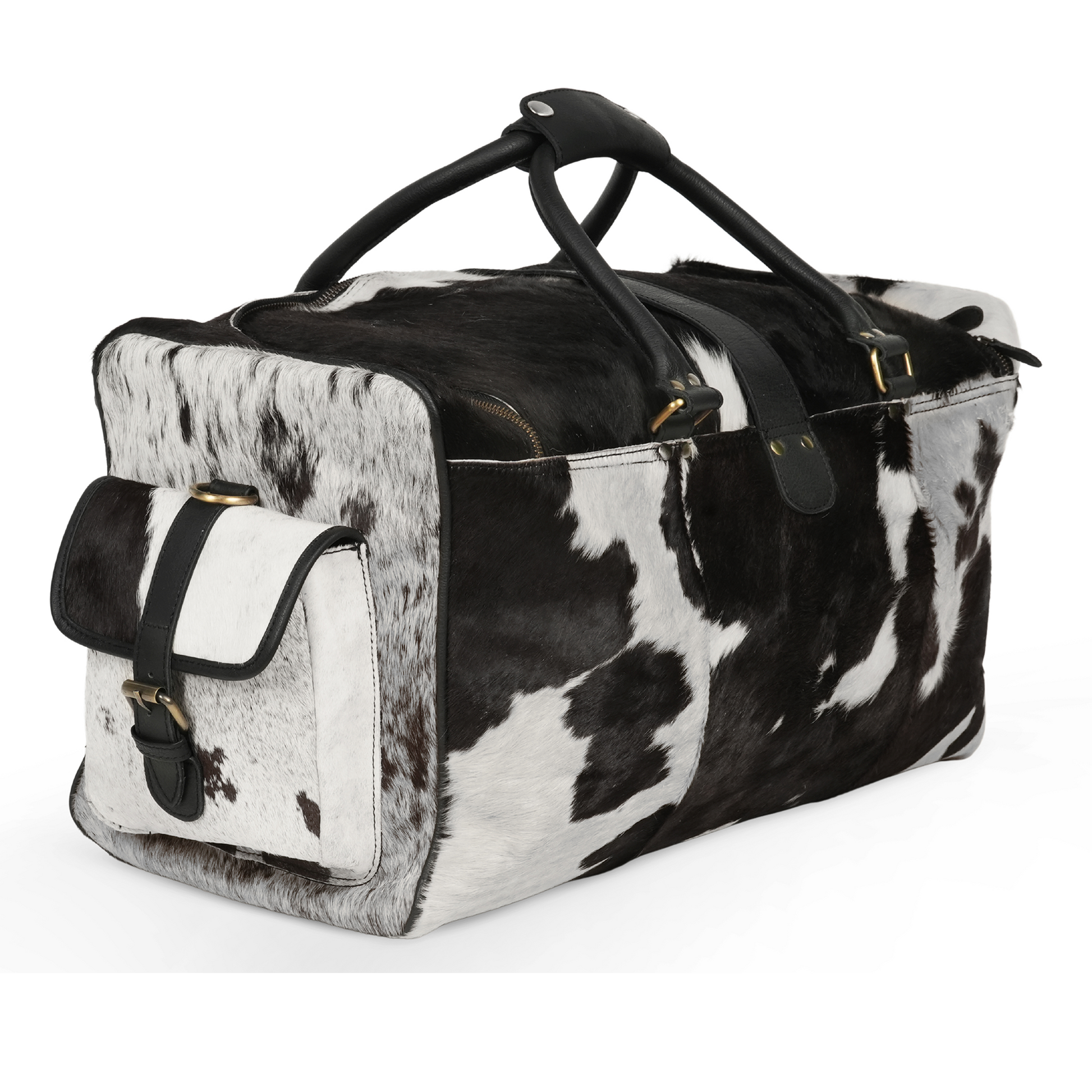 Godzi Luxury Hairon Leather Duffle – Unique Handmade Goat Leather Godzi Leather