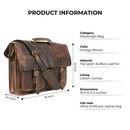 Godzi Buffalo Leather Messenger – The Designer