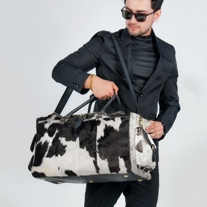 Godzi Luxury Hairon Leather Duffle – Unique Handmade Goat Leather Godzi Leather