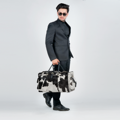 Godzi Luxury Hairon Leather Duffle – Unique Handmade Goat Leather Godzi Leather