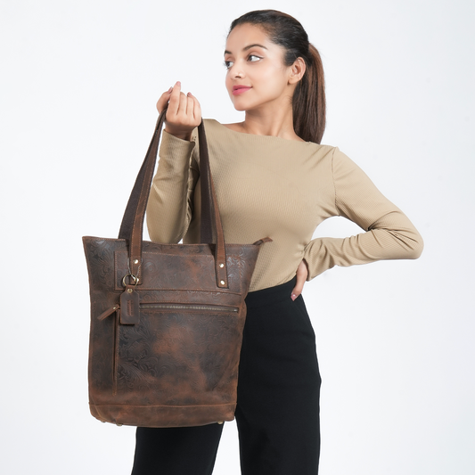 Goat Genuine Leather Tote Bag For Women