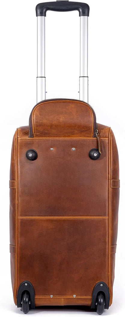Godzi Tan Leather Trolley Bag 44L