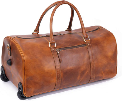 Godzi Tan Leather Trolley Bag 44L