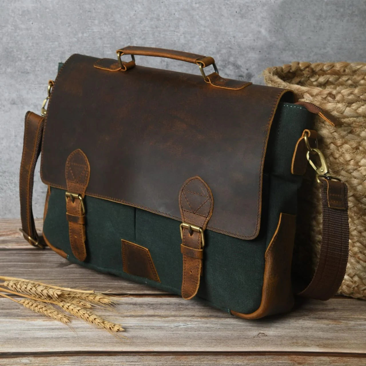 Urban Canvas Leather Briefcase