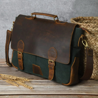 Urban Canvas Leather Briefcase