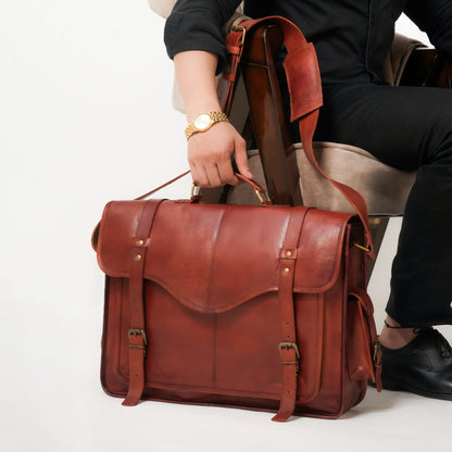 Godzi Goat Leather Messenger Bag – Vintage Brown