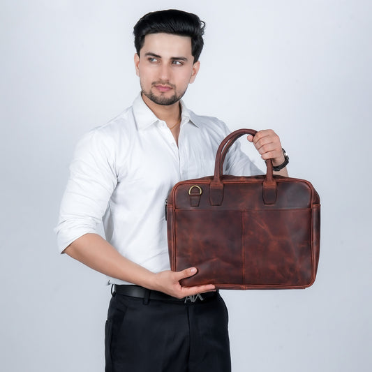 Godzi Buffalo Leather Briefcase – The Professional