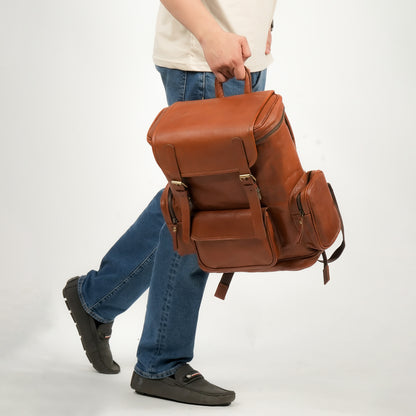 Godzi Goat Leather Backpack – Classic Brown