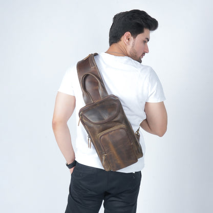 Godzi Men’s Buffalo Leather Sling Bag
