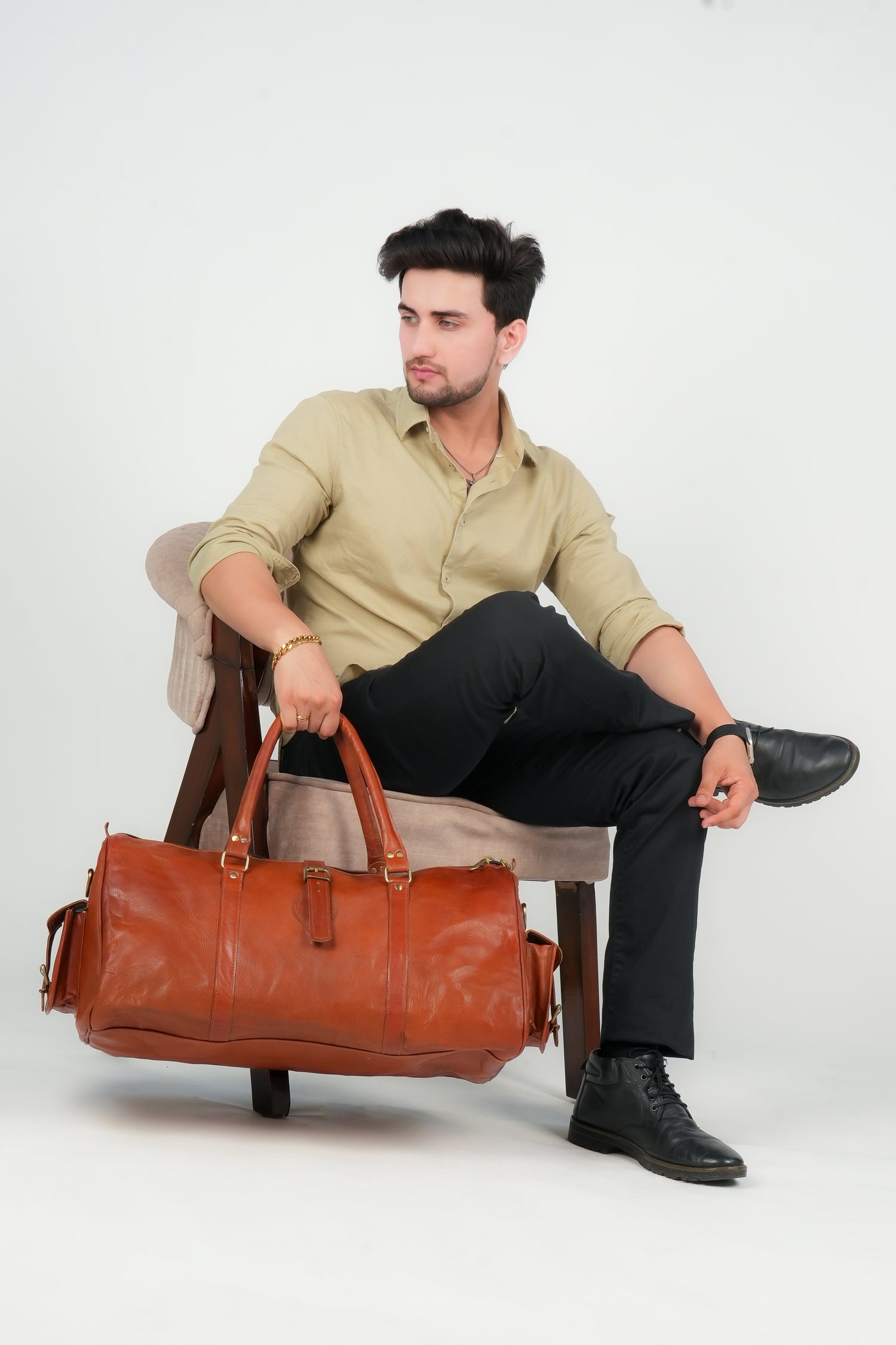 Godzi Handmade Goat Leather Duffle Bag
