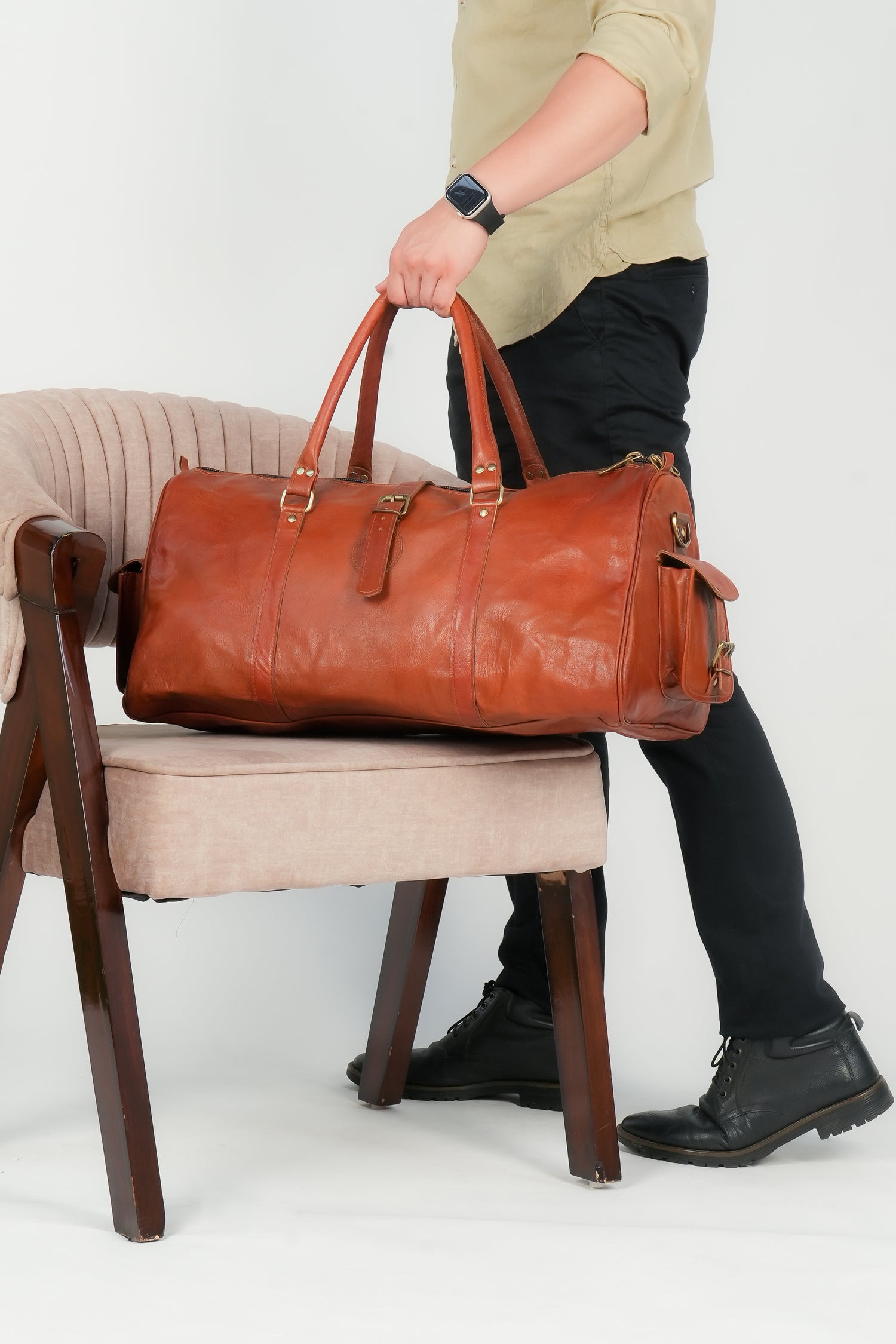 Godzi Handmade Goat Leather Duffle Bag
