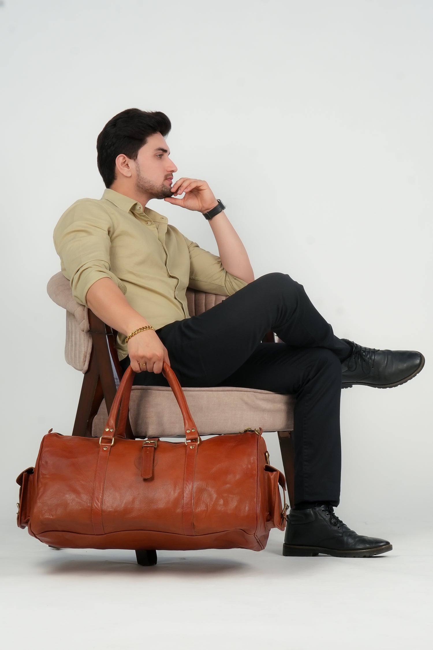 Godzi Handmade Goat Leather Duffle Bag