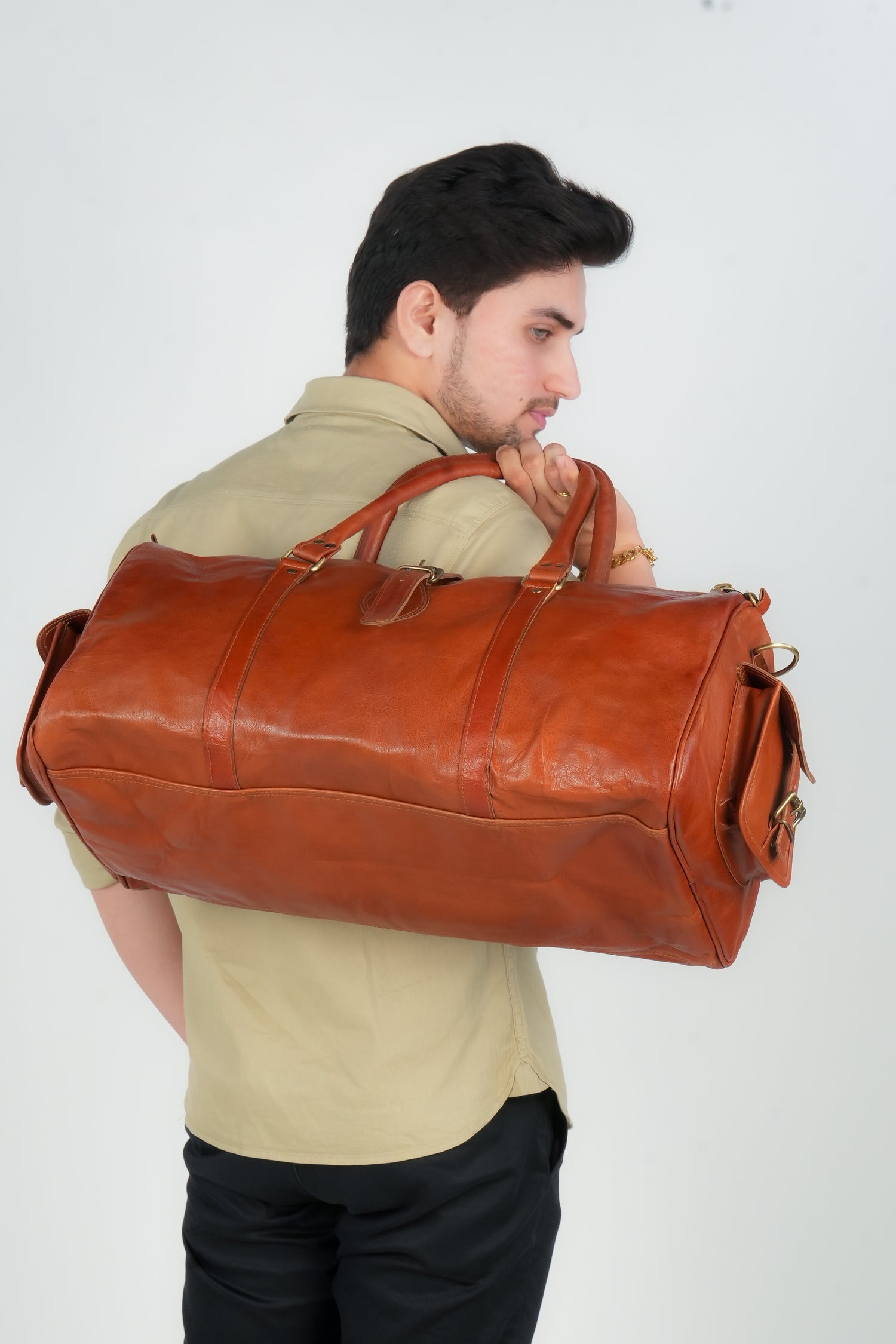 Godzi Handmade Goat Leather Duffle Bag