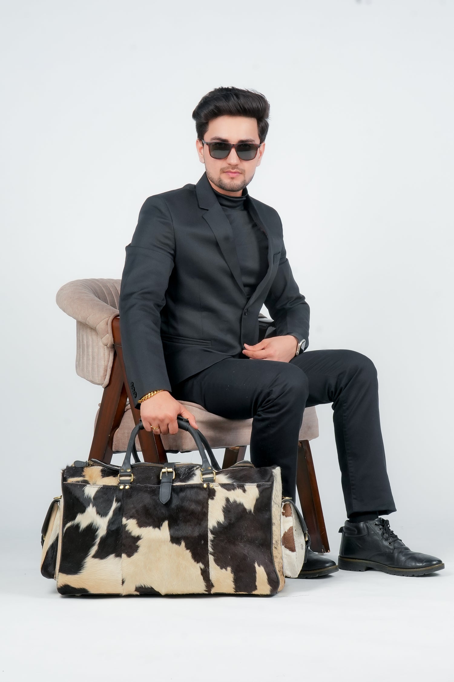 Godzi Luxury Hairon Leather Duffle – Unique Handmade Goat Leather