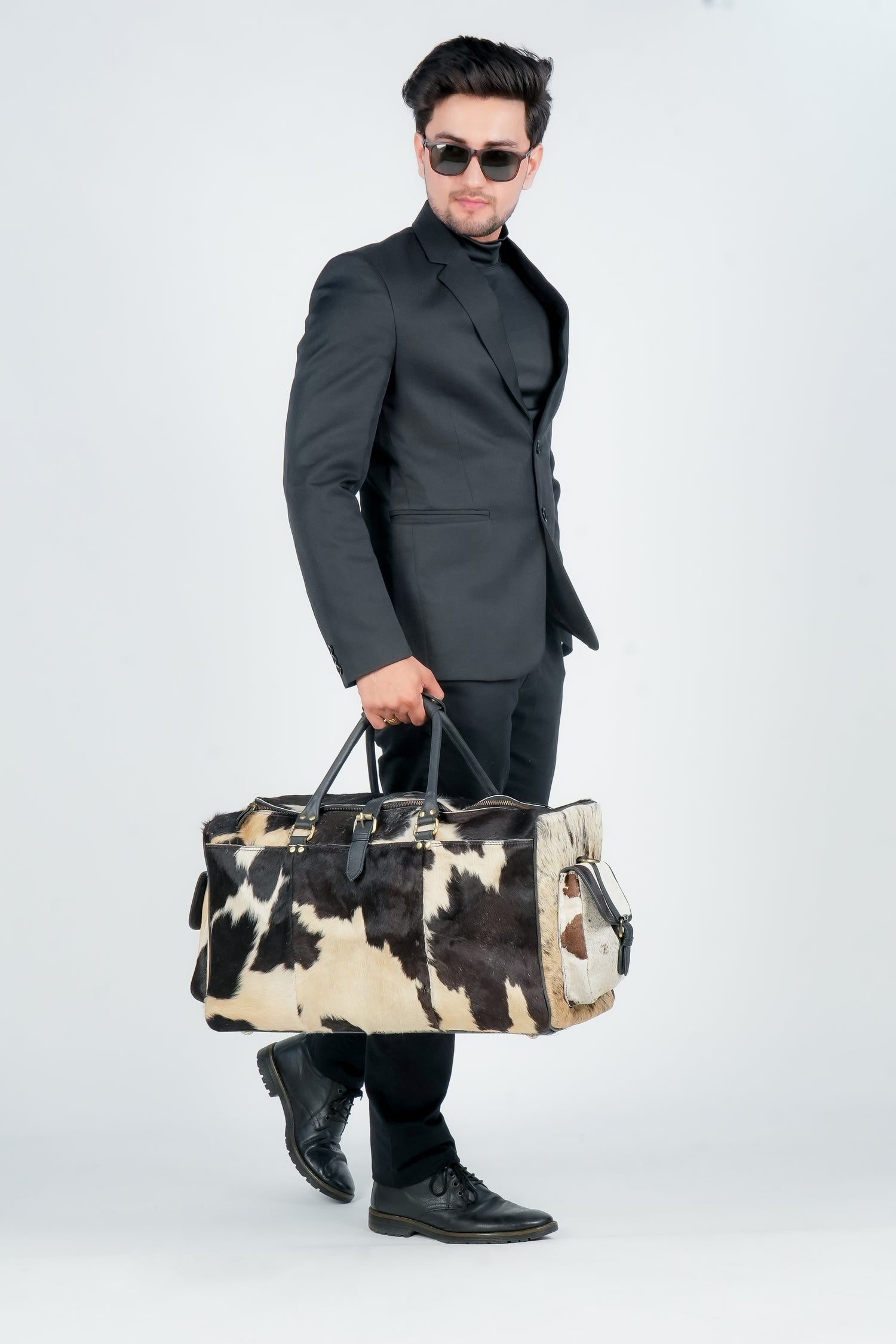 Godzi Luxury Hairon Leather Duffle – Unique Handmade Goat Leather